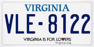 VA license plate VLE8122