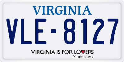 VA license plate VLE8127