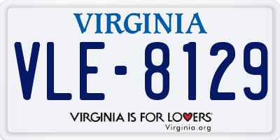 VA license plate VLE8129