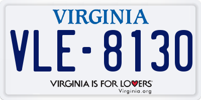 VA license plate VLE8130