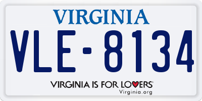 VA license plate VLE8134