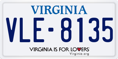 VA license plate VLE8135