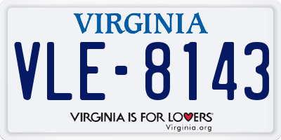 VA license plate VLE8143