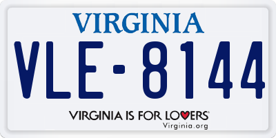 VA license plate VLE8144