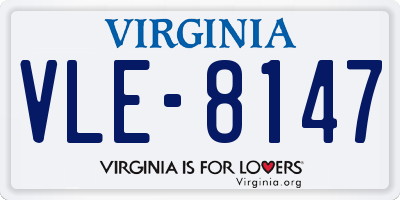 VA license plate VLE8147