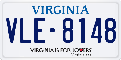 VA license plate VLE8148
