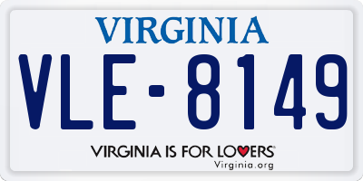 VA license plate VLE8149