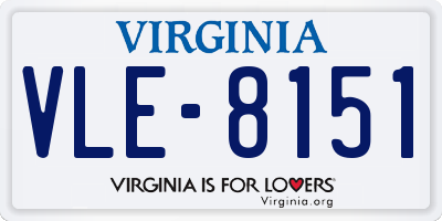 VA license plate VLE8151