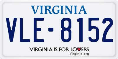 VA license plate VLE8152