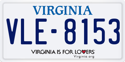 VA license plate VLE8153