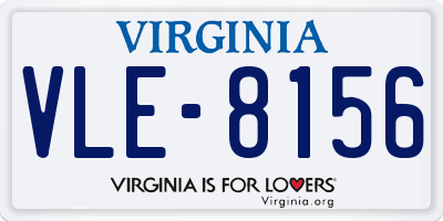 VA license plate VLE8156