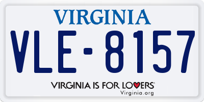 VA license plate VLE8157