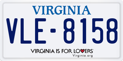 VA license plate VLE8158