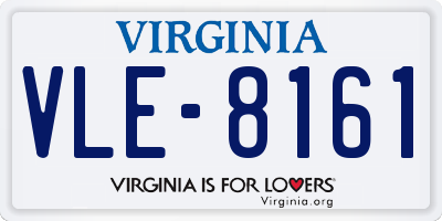 VA license plate VLE8161