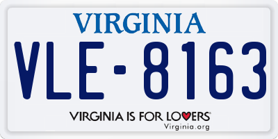 VA license plate VLE8163