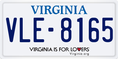 VA license plate VLE8165