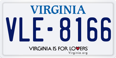 VA license plate VLE8166