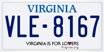 VA license plate VLE8167