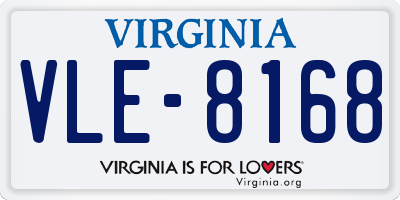 VA license plate VLE8168