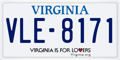 VA license plate VLE8171