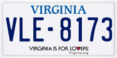 VA license plate VLE8173