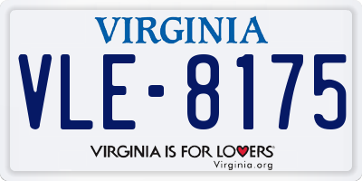 VA license plate VLE8175