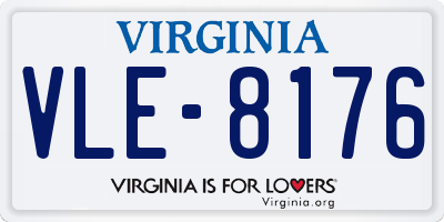 VA license plate VLE8176