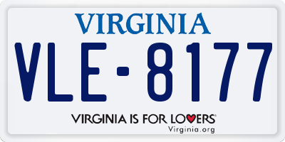 VA license plate VLE8177