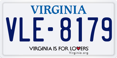 VA license plate VLE8179