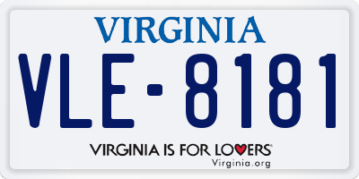 VA license plate VLE8181