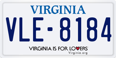VA license plate VLE8184