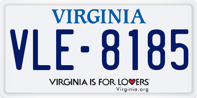 VA license plate VLE8185