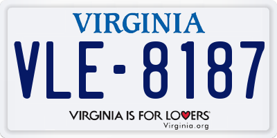VA license plate VLE8187