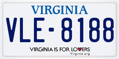 VA license plate VLE8188