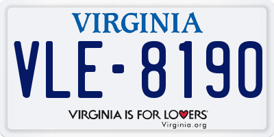 VA license plate VLE8190
