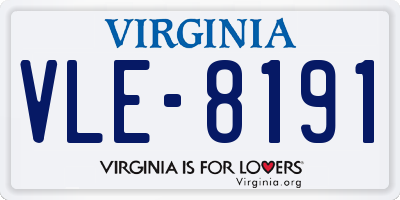 VA license plate VLE8191