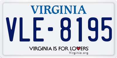 VA license plate VLE8195