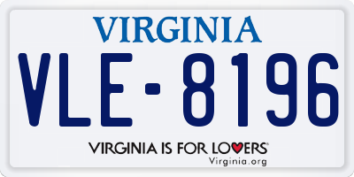 VA license plate VLE8196