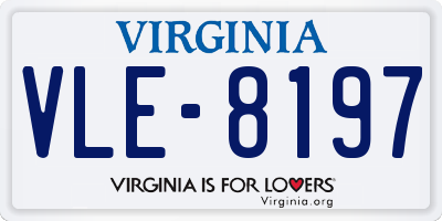 VA license plate VLE8197