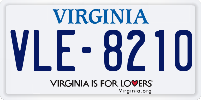 VA license plate VLE8210