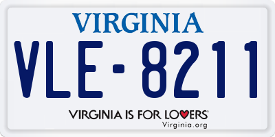 VA license plate VLE8211