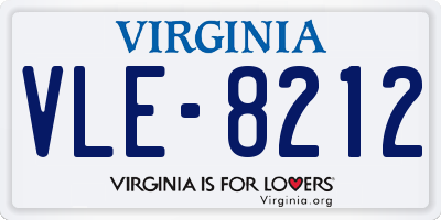 VA license plate VLE8212