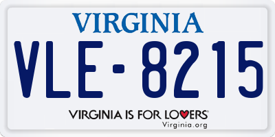 VA license plate VLE8215