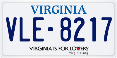 VA license plate VLE8217