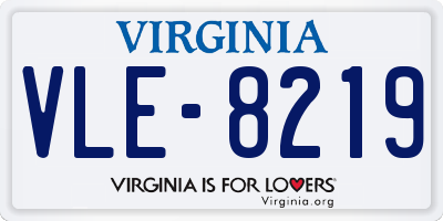 VA license plate VLE8219