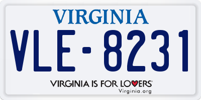 VA license plate VLE8231