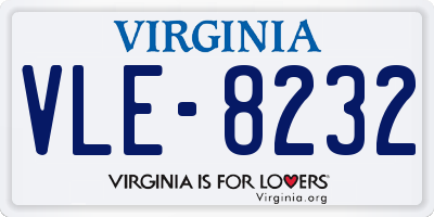 VA license plate VLE8232