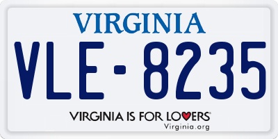 VA license plate VLE8235