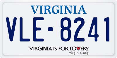 VA license plate VLE8241