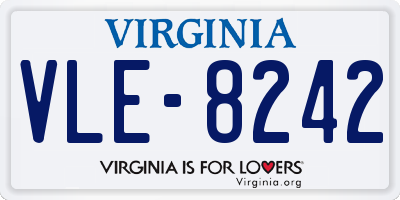 VA license plate VLE8242